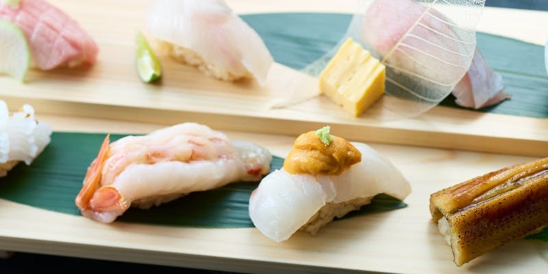 【接待・会食かいと握りコース】前菜5種、焼物、握り寿司など全8品＋1ドリンク