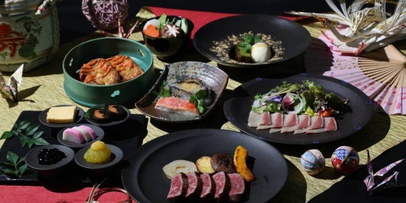 【ディナー】1/1～1/4迄「新春特別コース スパークリング1杯無料＆アニバーサリープレート無料 14,000円」