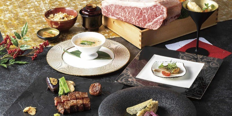 【寿】ニューイヤーランチコース～鮮魚の鉄板焼と厳選黒毛和牛がついた全9品～