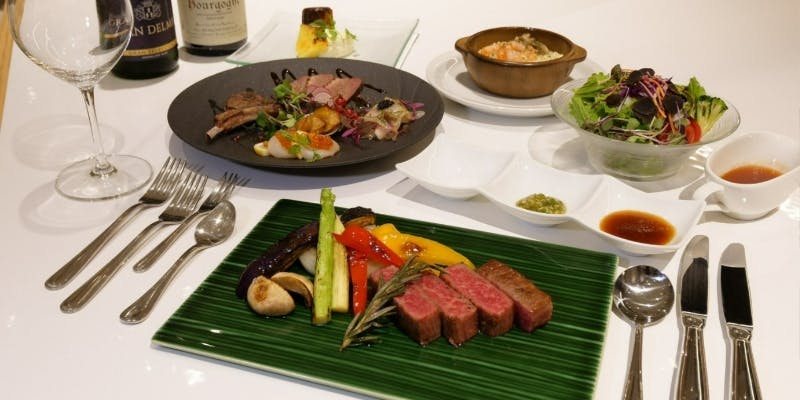 【鉄板焼コース】美熊野牛ランプステーキ、旬の焼き野菜など全7品