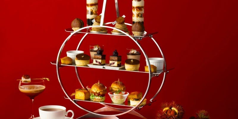 チョコレートマロンアフタヌーンティー＋スパークリングワインフリーフロー90分（23種カフェフリー）