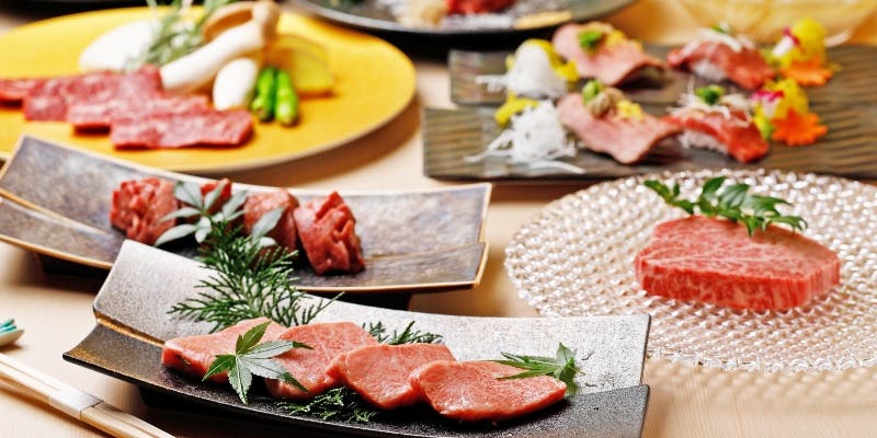 【焼肉】【松の肉尽くしコース】白いユッケ、松阪カルビ、シャトーブリアンなど全12品（個室も選択可）