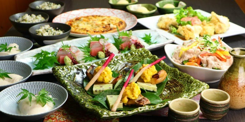 【華コース】造り4種、焼物、揚物など全8品＋3時間飲み放題（個室も選択可）
