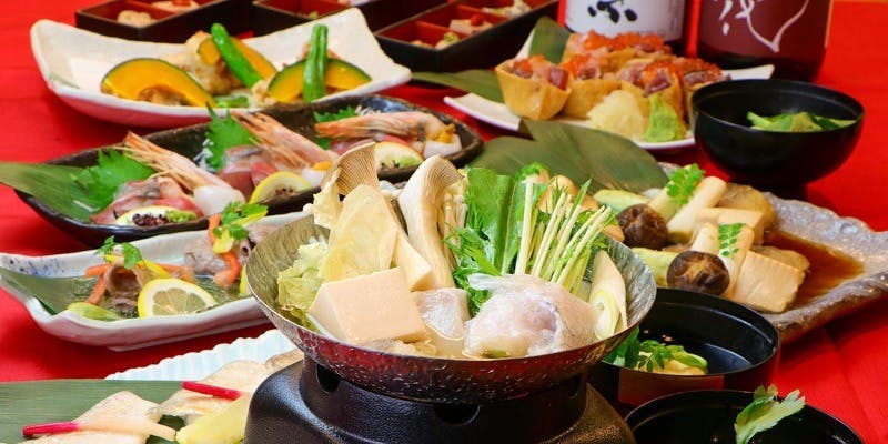 【魚舟コース】とらふぐ唐揚げ×てっちり小鍋など10品　個別盛＋2H飲み放題付き