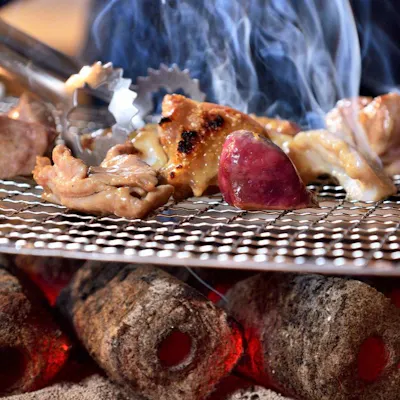 厳選鶏の濃厚な旨みを炭火焼きで