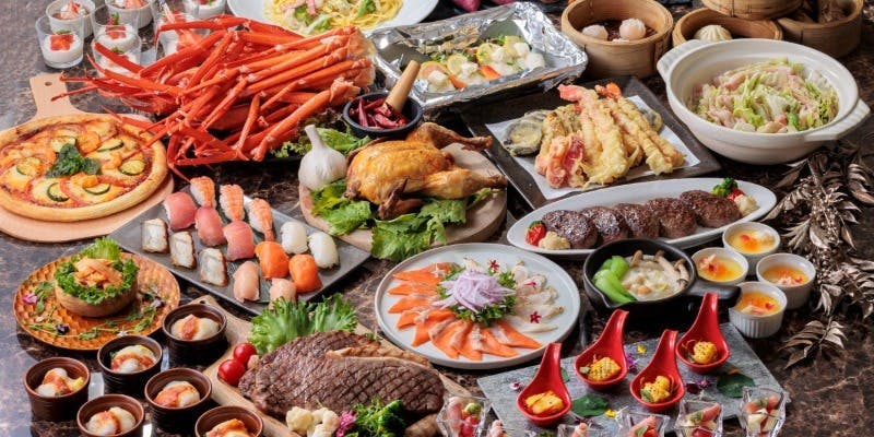 12－1月 平日限定！4名以上で時間無制限食べ飲み放題 早割ディナービュッフェ【蟹、寿司あり】