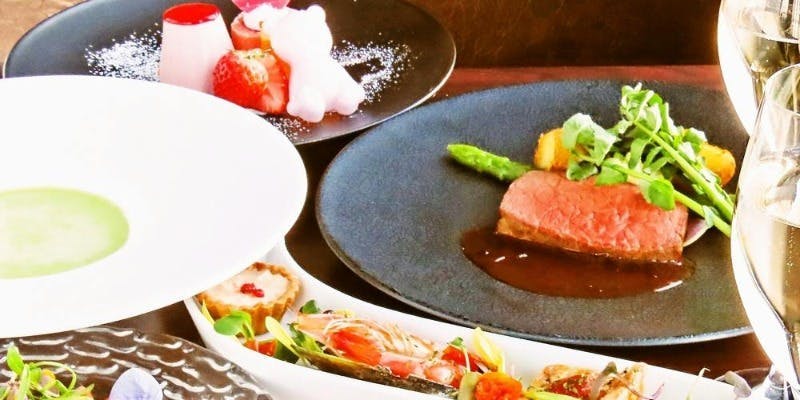 【Mistral】合鴨のロティ、季節の料理など全7品＋ボトルランブルスコ＋メッセ付デザート（記念日）