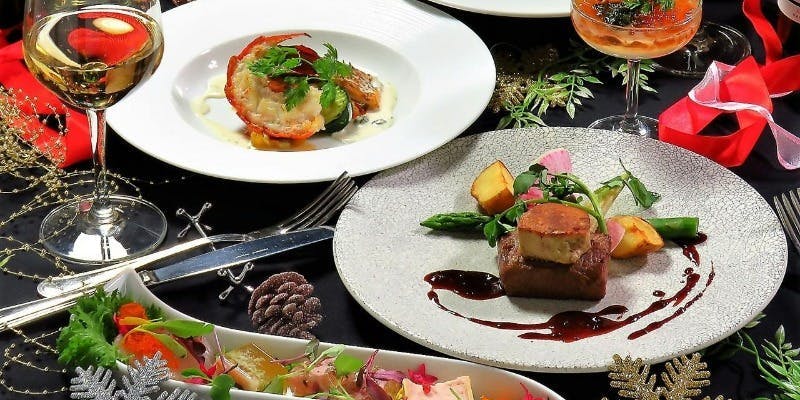 【2025Xmas】オマール海老ポワレ、牛ホホ肉の赤ワイン煮込みなど全6品＋乾杯スパークリング（個室確約）