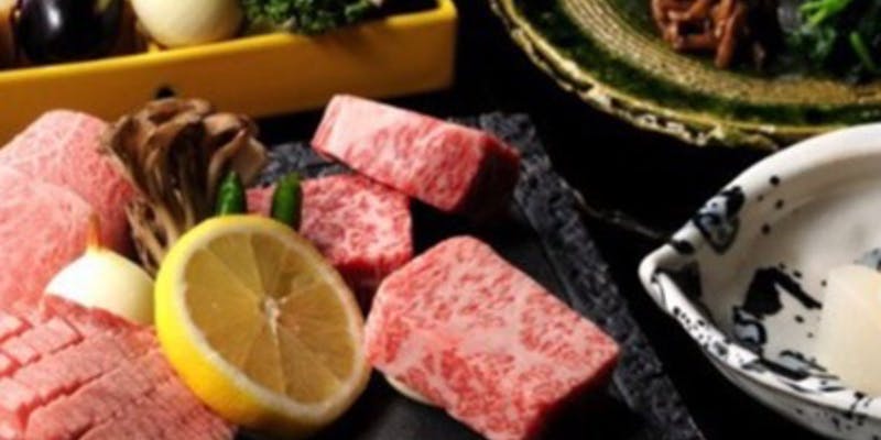 【銘柄牛焼肉特別コース 雪yuki】サラダ、本日の赤身焼きすき、選べるお食事など