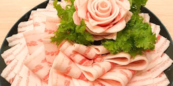 【あぐー豚しゃぶしゃぶコース】沖縄県産もずく、柚子ミミガー、つみれ、雑炊など - あぐー豚 しゃぶしゃぶ 豚や 葵