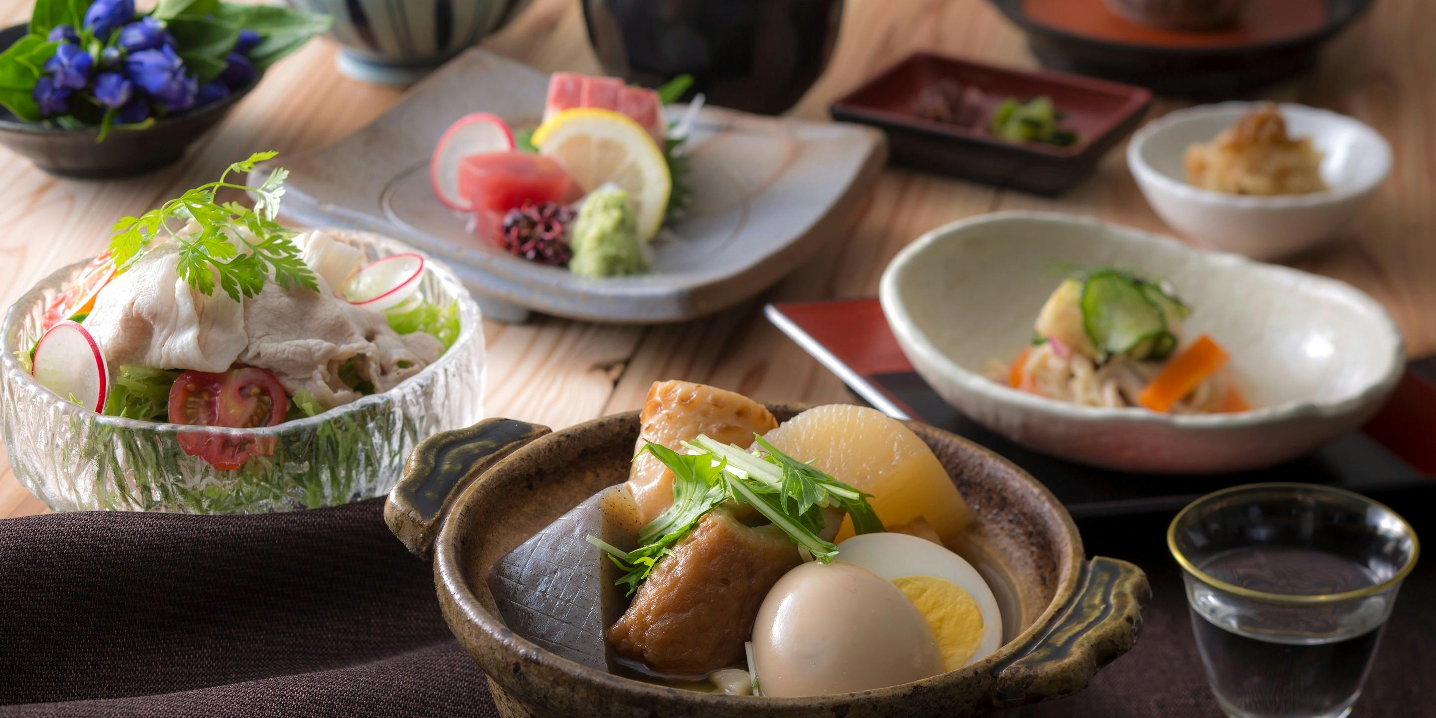 京和田／神戸ポートピアホテル 【味楽膳】おでん5種盛り合せ、お造り