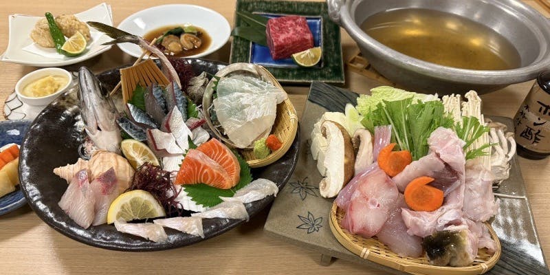 【冬の幸と九州地酒を満喫】刺盛やふぐ＆あんこう鍋など全8品＋2時間飲み放題（個室）（11月ー12月限定）