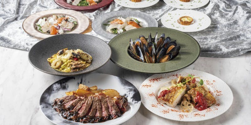 グランポレールコース　飲み放題付／桜姫鶏のグリル、サーロインステーキを堪能　税込7,000円