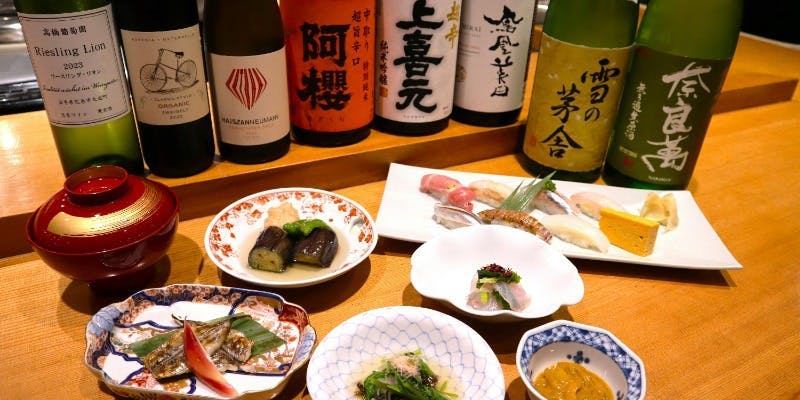 【花吹雪】フリーフロー（飲み放題）がついた季節の寿司会席おまかせコース7品