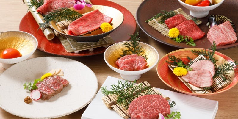 【日本三大和牛お任せ焼肉コース】日本三大和牛の食べ比べとBMS12のシャトーブリアンステーキ（個室確約）
