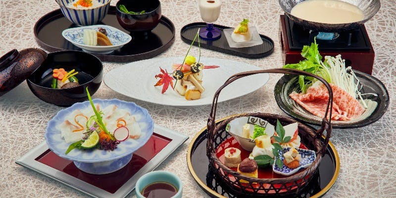 【ディナー】江戸料理 花山椒の会席＆和洋中デザートを選べる