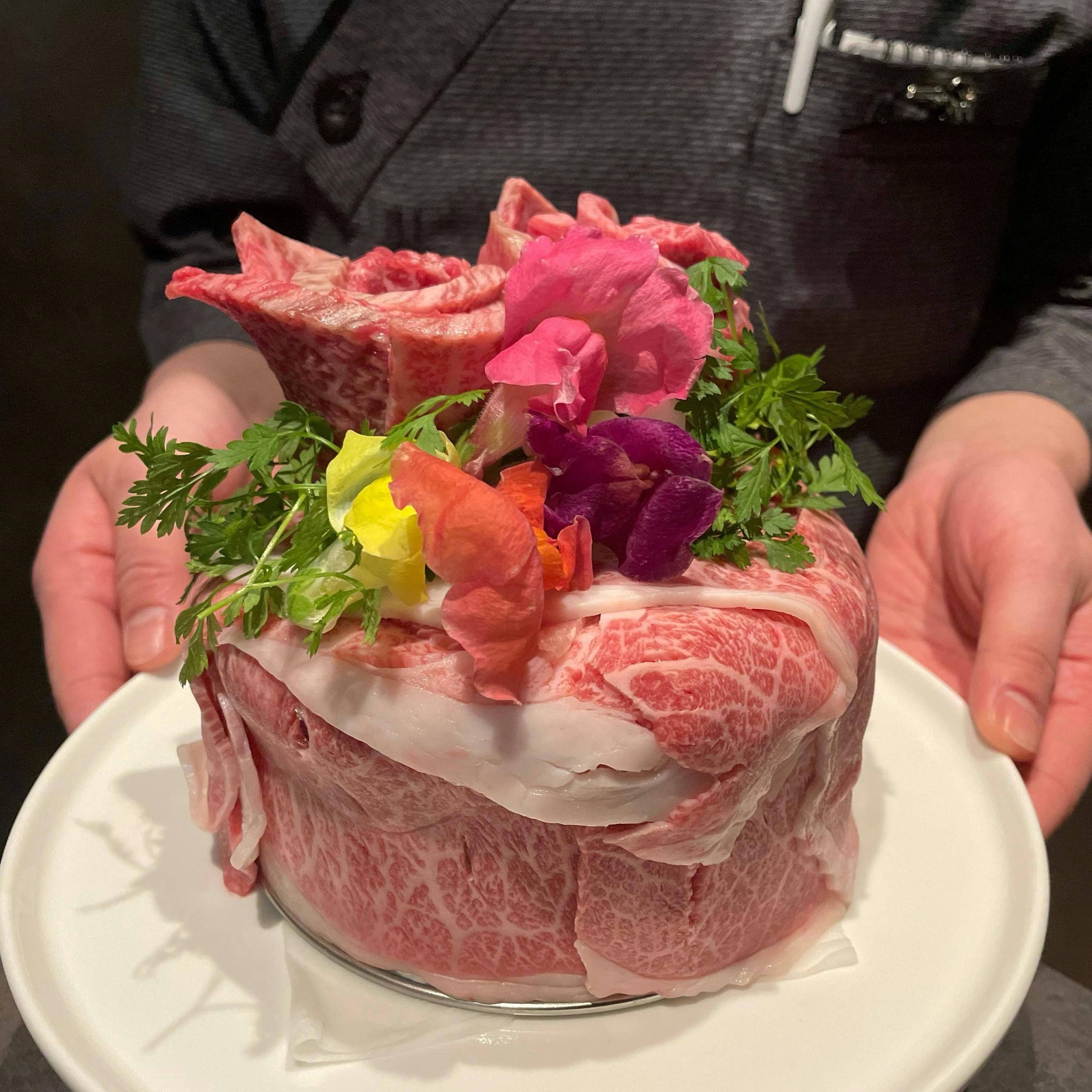 錦糸町焼肉 才色兼備 才色兼備プレミアムアニバーサリーコース 至福の肉ケーキと極上和牛が贅沢な全9品 誕生日や記念日に ランチ プラン メニュー 一休 Comレストラン