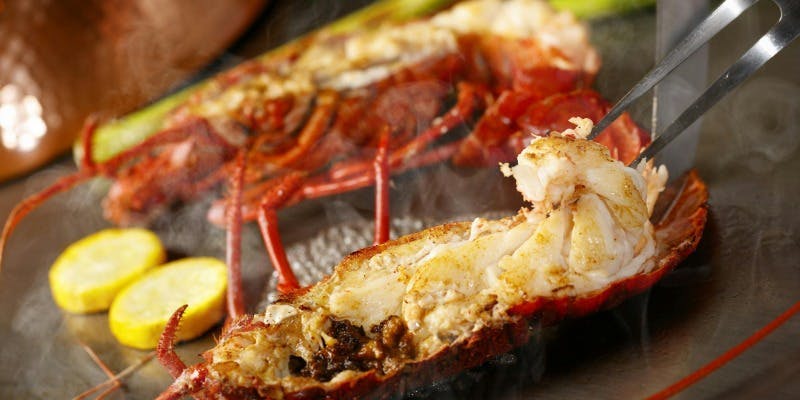 【 美讃（びさん） 】御造り、活）イセエビ・蝦夷鮑、牛ステーキなど8品（オリーブ牛・2名～）