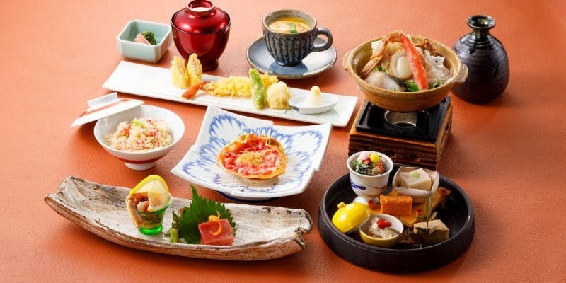【蟹御膳】御造り、蟹甲羅焼き、蟹東寺揚げ、蟹ご飯など全7品（12/1～2/28）
