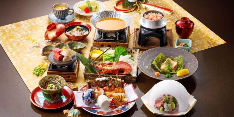 【正月会席「赤富士」】御造り、オリーブ牛溶岩石焼、雲丹出汁しゃぶしゃぶなど全9品（1/1～1/4）