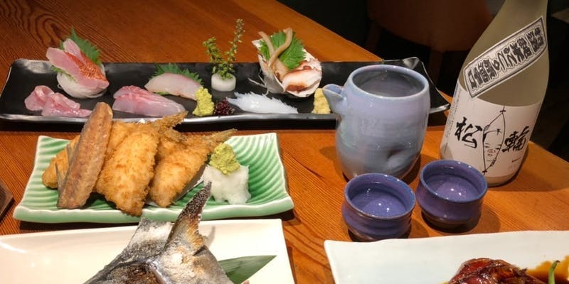 【地魚コース】お造り盛合せ、揚げ物、焼き魚など＋選べる乾杯酒