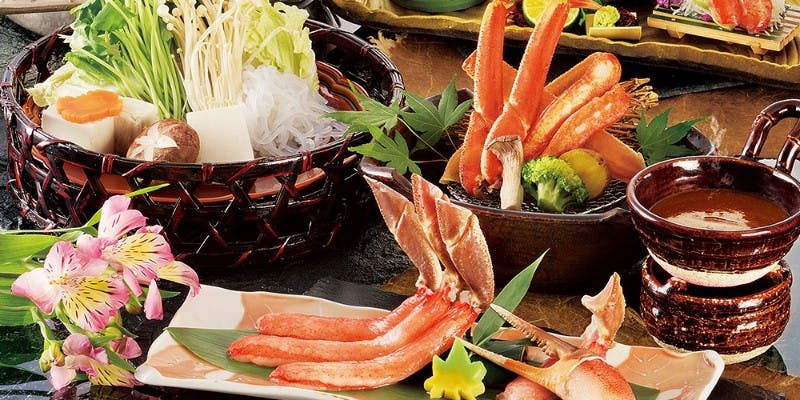 【万寿】かに造り味比べ、特大かにのしゃぶしゃぶなど全7品