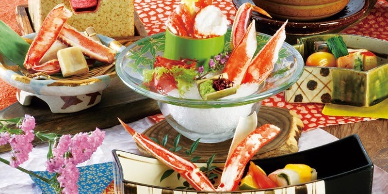 【華】かに酢、かに造り2種、かにすき小鍋など全8品