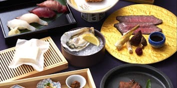 【季節のコースC】国産牛ローストビーフと寿司の会席コース - Japanese Restaurant KINZA