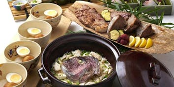  【季節のコースB】霧島豚の塩こうじ焼きと真鯛の土鍋コース - Japanese Restaurant KINZA