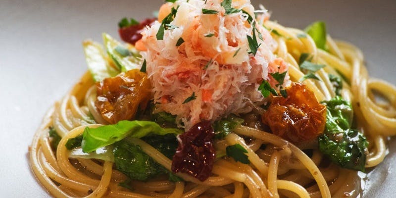 北海道産花咲蟹の出汁香るパスタ 蟹味噌とシャンピニョンバターソース＋サイドブッフェ（1月）