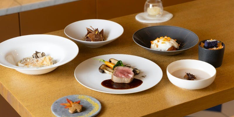 【DINNER COURSE】6品　アミューズ＋前菜＋スープ＋お口直し＋メインディッシュ＋デザート
