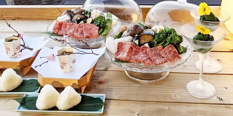 【バーベキューセットプラン】神戸牛、アワビ含む海鮮、厳選特別野菜など＋1ドリンク（テラス席確約）