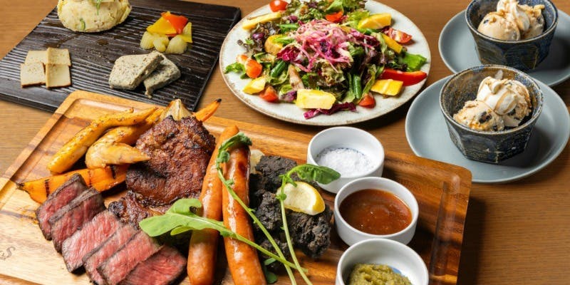 「麦肉コース」 大皿全3品11種＋2時間飲み放題 6,800円（予約限定販売）