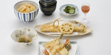 【じゃが芋トリュフ付き】車海老や旬のお野菜の天ぷらを味わえる「風」コース - 天ぷら新宿つな八 柏店