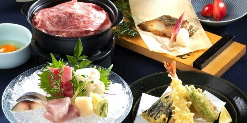 2H飲み放題付！黒毛和牛のすき焼きと鯛の土鍋飯の贅沢コース　9,000円＋2時間飲み放題