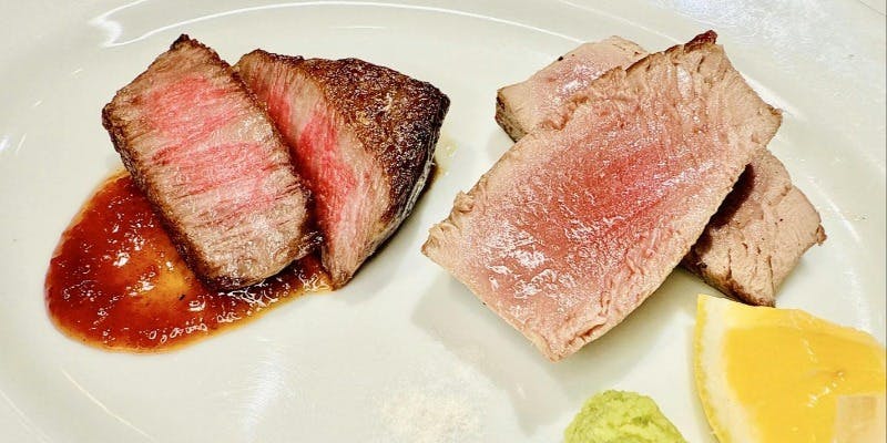 極UMA（ごくうま）コース　※メイン：本マグロレアステーキ＆黒毛和牛イチボグリル