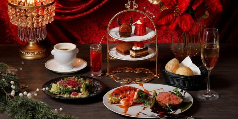 【Xmas2025】早割！クリスマスランチコース×ミニアフタヌーンティ×TWGカフェフリー12/19～25＋乾杯スパ付
