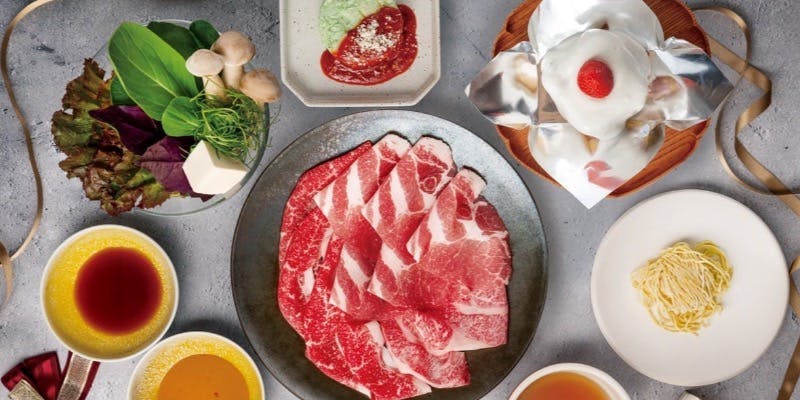 【Xmas Course】贅沢！神戸牛入り！3種盛合せしゃぶしゃぶ/すき焼コース