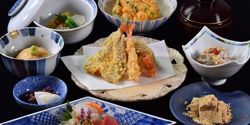 孔雲コース【青葉】天ぷら1皿3種類。月替わりの日本料理と天ぷらがお楽しみ頂けます