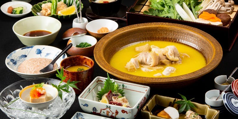 【天草大王「雅」コース】 メインは鶏すき鍋と水炊きが選べる 全8品＋1ドリンク（鶏すき鍋）