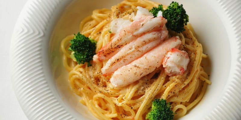 【デジュネA】ズワイガニのカルボナーラなど選べるメイン等　全5品