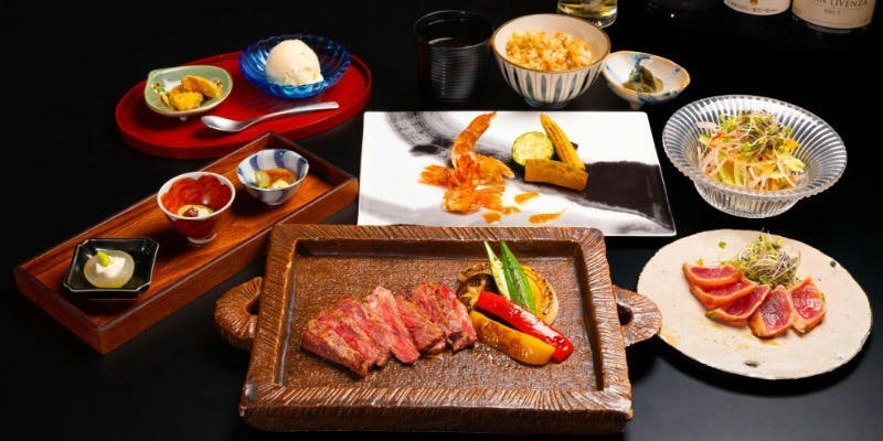 臨場感ある鉄板で仕立てる　【鉄板焼き堪能コース】