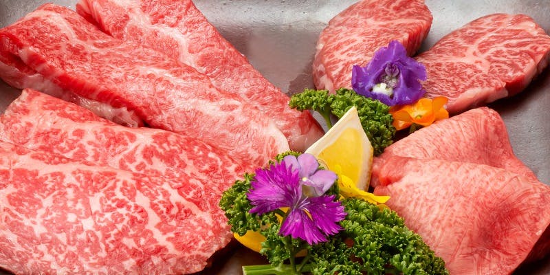 【ランチ】米沢牛4種盛り＋ごはんスープお替り自由・サラダやデザート付き