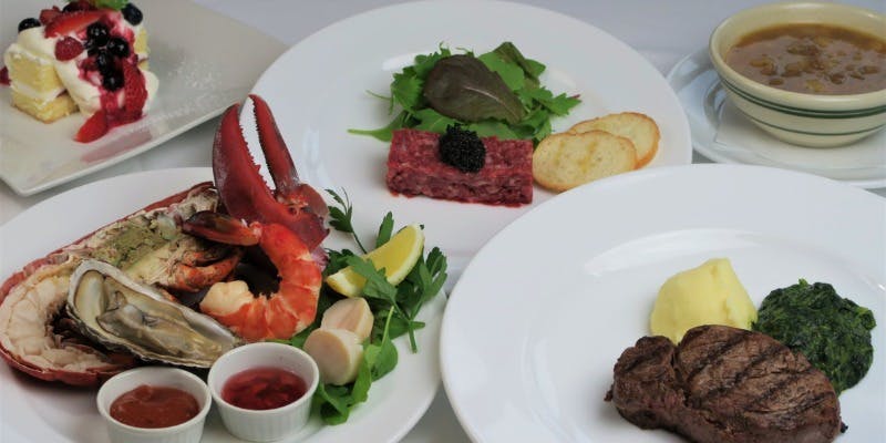 【Surf ＆Turf  熟成フィレ＆旬魚ダブルメインコース】＋2時間飲み放題