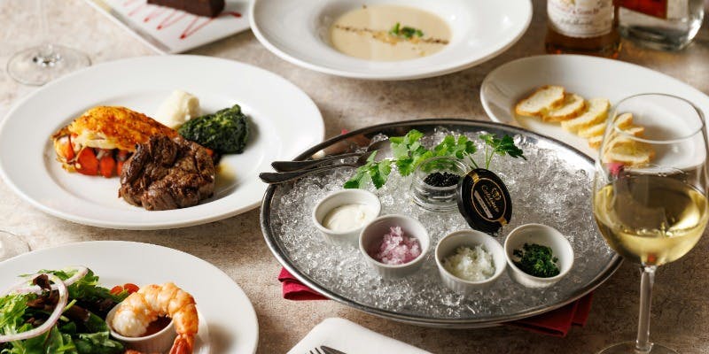 【2025忘新年会Bプラン】飲み放題120分付！キャビア、本日のスープ、サーフ＆ターフダブルメインプラン