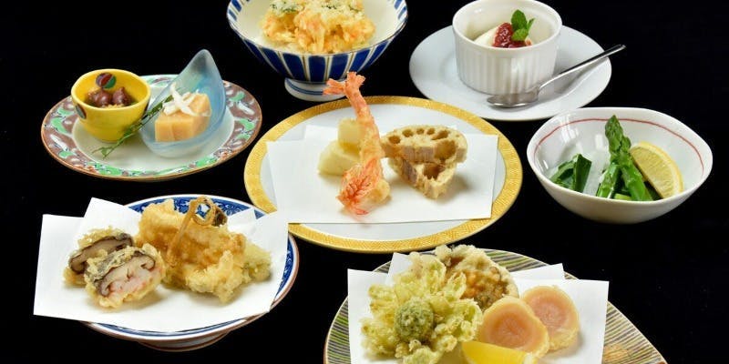 【山風】伝統の天麩羅を楽しむスタンダードコース＋乾杯ドリンク付き