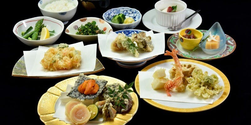 【孝風】和牛などの豪華素材を使用した天麩羅と綱八自慢のお刺身が付いたコース