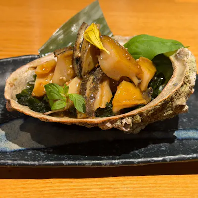 あわびステーキ 焦がしバターソース