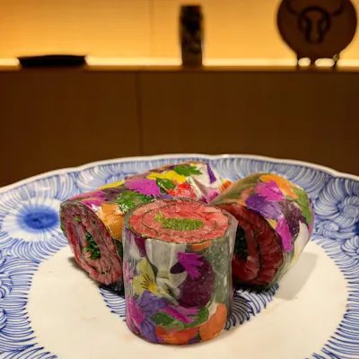 新鮮で芸術品のように美しいお肉