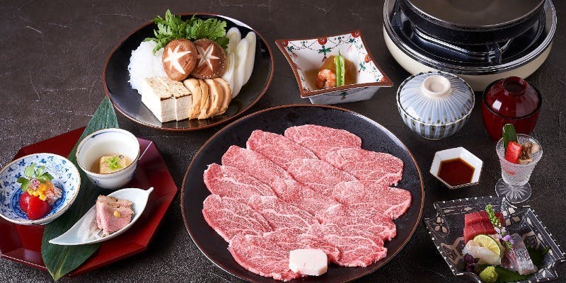 ちんや 浅草本店 【特選すき焼き】熟成黒毛和牛適サシヒレ肉コース